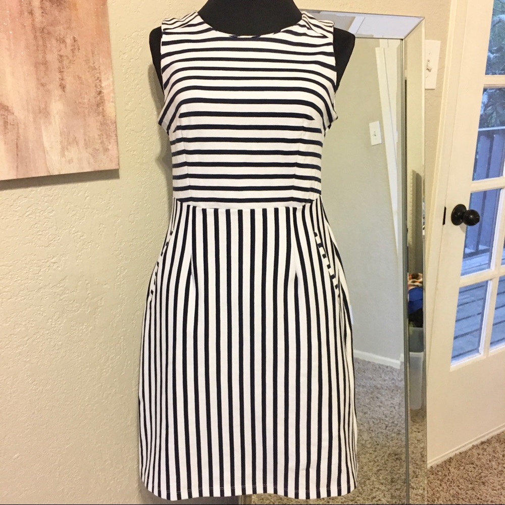 Blue and White striped dress